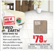 Fired Earth River White Tile-Per Meter Square