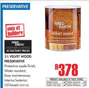 Fired Earth Velvet Wood Preservative-5Ltr
