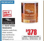 Fired Earth Velvet Wood Preservative-5Ltr