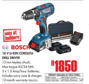 Bosch 18V Li-Ion Cordless Drill Driver