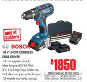 Bosch 18V Li-Ion Cordless Drill Driver