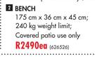 Designhouse London Bench 175x36c45cm