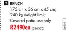 Designhouse London Bench 175x36x45cm
