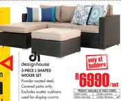 Designhouse 3 Piece L-Shaped Wicker Set-Per Set