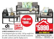 Design House 4-Piece Aluminium Patio Set-Per Set
