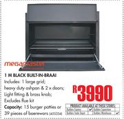 Megamaster 1m Black Built-In-Braai