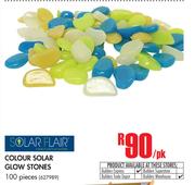 Solar Flair Colour Solar Glow Stones-Per 100 Piece Pack