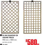 96mm Diamond Or Square Trellis 900mm x 1800mm-Each