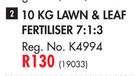 Wonder Lawn & Leaf Fertiliser 7:1:3