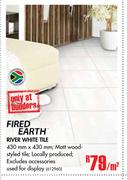 Fired Earth River White Tile-Per Sqm