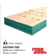 York Timbers Shutterply Pine-2440mm x 1220mm x 18mm Each
