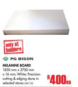 PG Bison Melamine Board-1830mm x 2750mm x 16mm Each