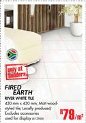 Fired Earth River White Tile-Per Sqm