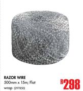 Razor Wire 500mm x 15m, Flat Wrap