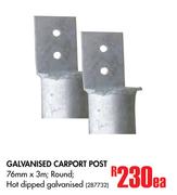 Galvanised Carport Post-76mm x 3m Each