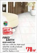 Fired Earth River White Tile-Per Sqm