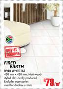 Fired Earth River White Tile-Per Sqm