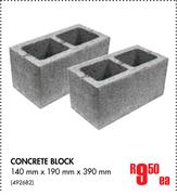 Concrete Block 140mm x 190mm x 390mm-Each