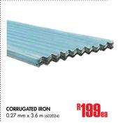 Corrugated Iron 0.27mm x 3.6m-Each