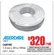 Aberdare White Cabtyre (1.5mm x 30m)-Per Roll