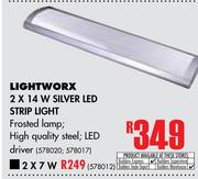 Light Worx 2 x 14W Silver LED Strip Light