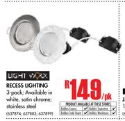 Light Worx Recess Lighting-Per pk