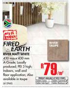 Fired Earth River Matt White-Per Sqm