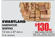 Swartland Hardwood Skirting (13mm x 67mm x 3m)-Each