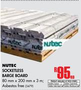 Nutec Socketless Barge Board 80mm x 200mm x 3m-Each