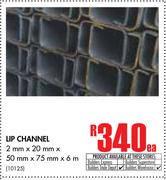 LIP Channel (2mm x 20mm x 50mm x 75mm x 6m)-Each