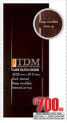 TDM Cape Dutch Door 2032mm x 813mm-Each