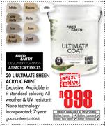 Fired Earth Ultimate Sheen Acrylic Paint-20Ltr