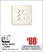 CBI Single White Socket +3 Euro (4 x 4)