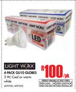 Light Worx 4-Pack GU10 Globes-Per pk