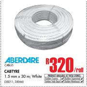 Aberdare White Cabtyre (1.5mm x 30m)-Per Roll