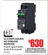 CBI 63A Earth Leakage No Overload Protector
