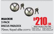 Mackie 2-Pack Discus Padlock-Per pk
