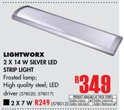 Lightworx 2 x 14W Silver LED Strip Light