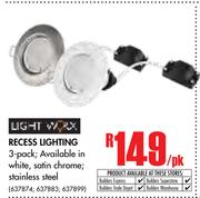 Light Worx Recess Lighting-Per pk