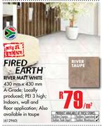 Fired Earth River Matt White-Per Sqm