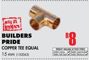 Builders Pride Copper Tee Equal 15mm