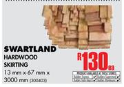 Swartland Hardwood Skirting(13mm x 67mm x 3000mm)-Each