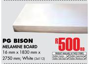 PG Bison White Melamine Board (16mm x 1830mm x 2750mm)-Each
