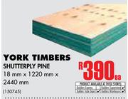 York Timbers Shutterply Pine(18mm x 1220mm x 2440mm)-Each