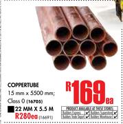 Coppertube 15mm x 5500mm, Class 0-Each