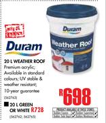 Duram Weather Roof Green Or White-20Ltr