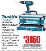 Makita 18V Li-Ion Cordless Impact Drill Kit HP457DWEX4
