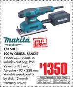 Makita 1/3 Sheet 190W Orbital Sander BO3010