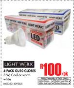Light Worx 4-Pack GU10 Globes-Per pk