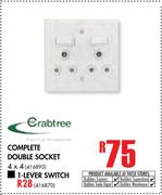 Crabtree Complete Double Socket (4 x 4)
